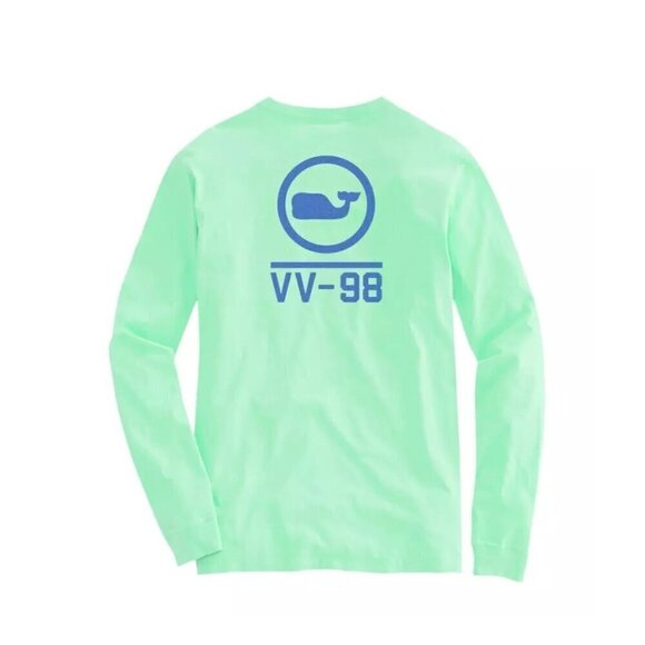 VINEYARD VINES Men's VV-98 Tonal Print L/S Pocket T-Shirt Size XS Mint Sprig - Picture 6 of 6